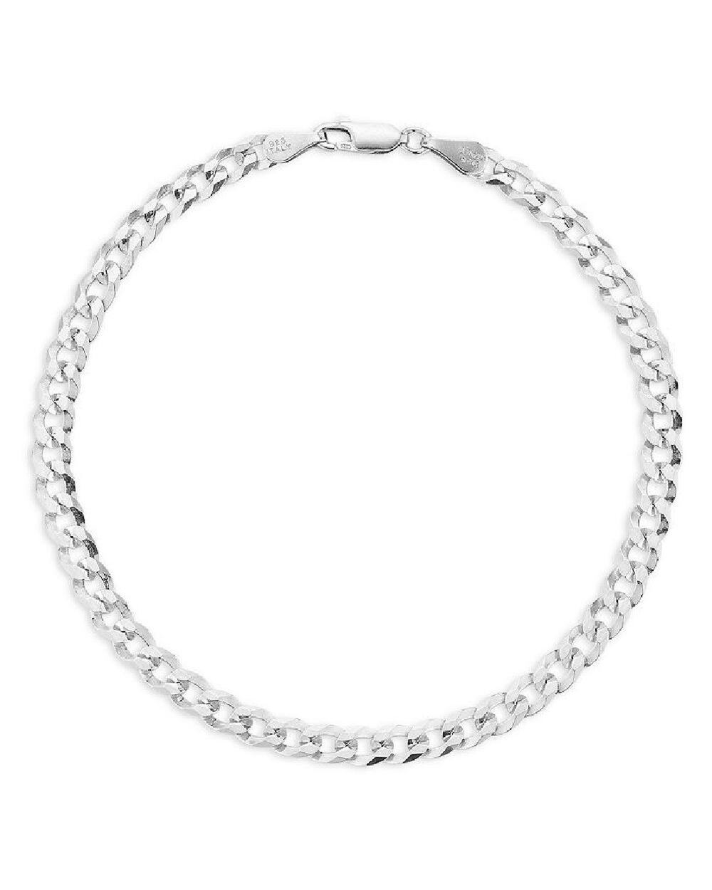 925 Sterling Silver Cuban Curb Link Chain Bracelet 5mm for Men Women 8"